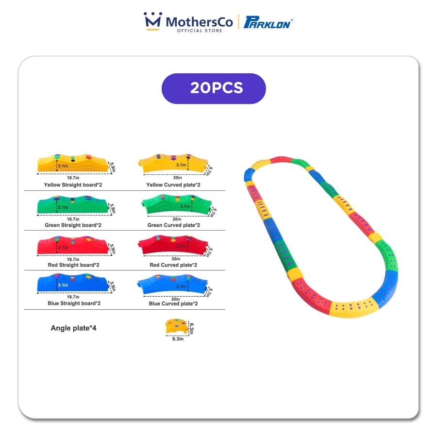 Parklon Balance Beam Anak Papan Titian Papan Kesimbangan – Isi 20 Rainbow