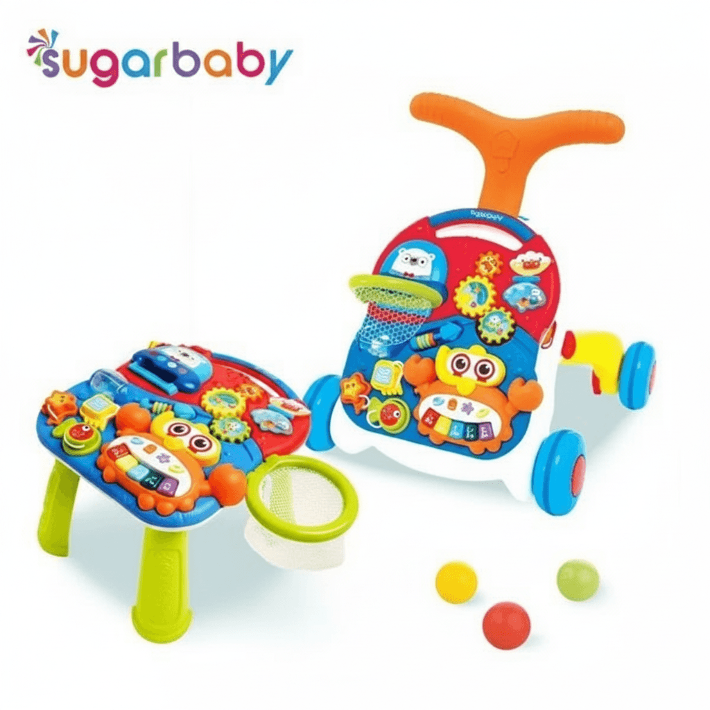Sugar Baby Premium Activity Push Walker & Table – Orange