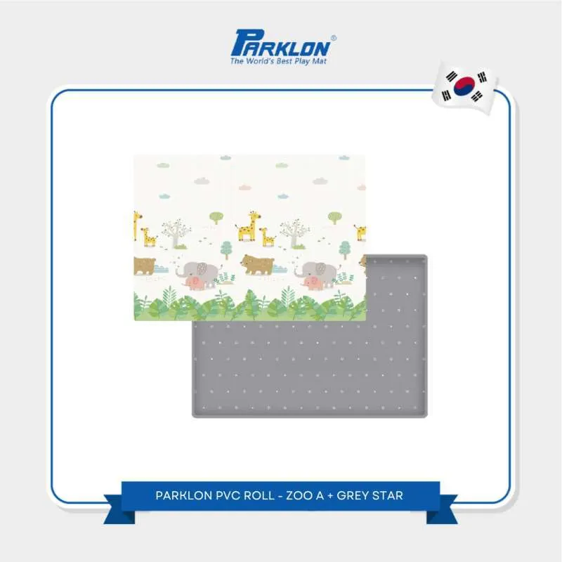 Parklon Playmat PVC Roll Size XL – Zoo & Grey Star