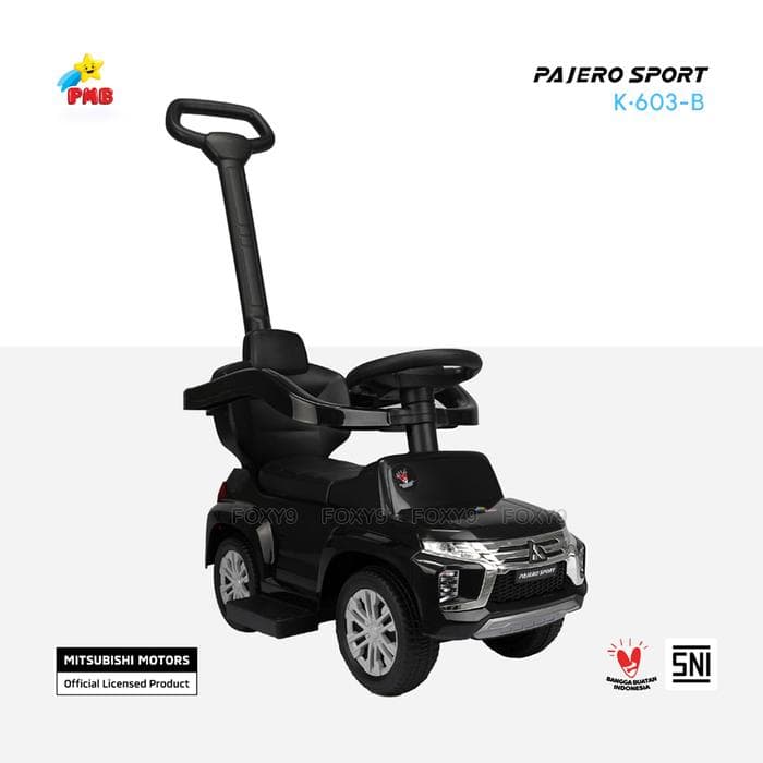 PMB Pajero Sport Push & Ride On – Black