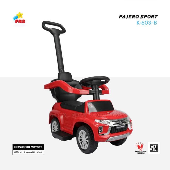 PMB Pajero Sport Push & Ride On – Red