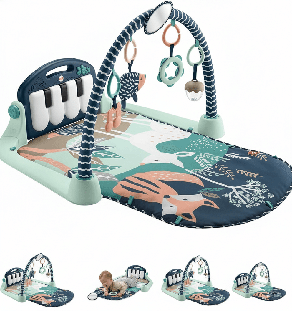 Fisher Price Deluxe Kick and Play Piano Baby Gym – Navy