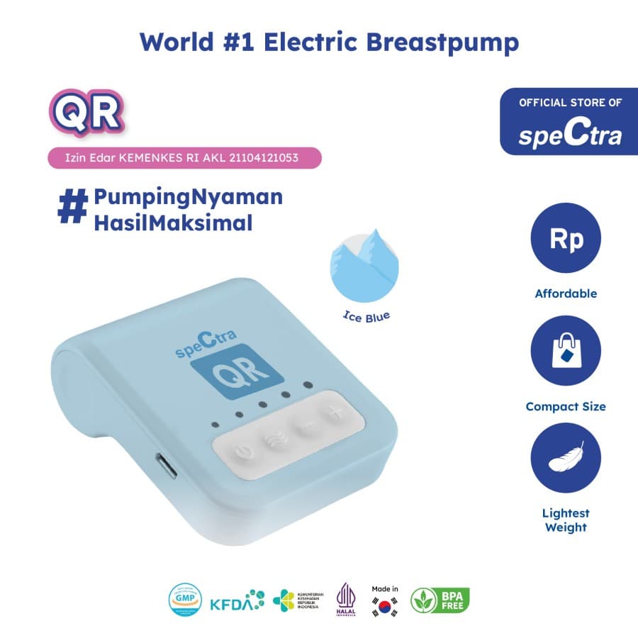 Spectra QR Double Electric Rechargeable Breastpump – Icy Blue