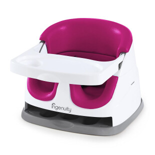 Ingenuity Baby Base 2-in-1 Booster Seat – Pink Flambe (Tanpa Tali Penyambung ke Kursi)