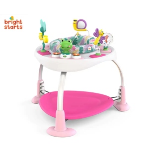 Bright Starts Bounce 2-in-1 Activity Jumperoo & Table – Pink