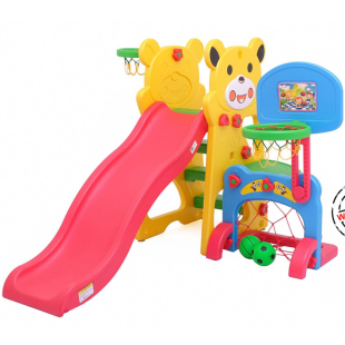 Labeille Panda Slide with Football & Basketball – Yellow